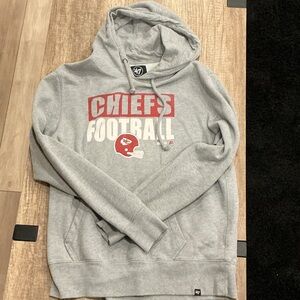 47 Brand Gray Chiefs Football Hoodie